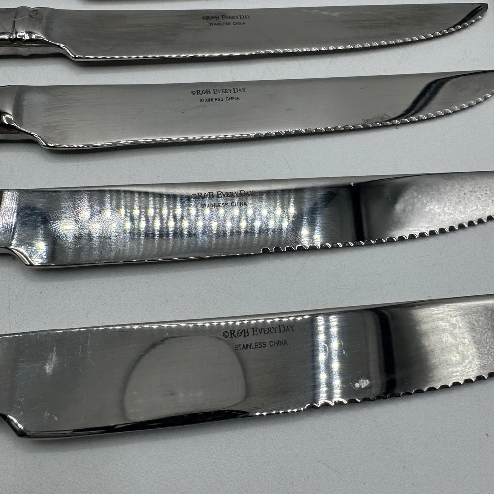 Reed & Barton TYLER Stainless R&B EveryDay Glossy Silverware 12 Steak Knives Set